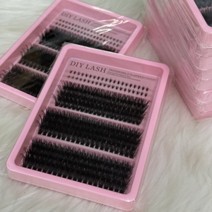PREMADE <span class=keywords><strong>5D</strong></span> Lash khay trên và dưới kết hợp cá nhân cụm lông mi mở rộng bán buôn biểu tượng tùy chỉnh DIY Lash cụm Kit - Product Image 3
