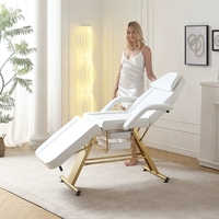 Muebles de Salón Comerciales al por Mayor, Camilla de Masaje de Aluminio, Cama Cosmética Facial, Silla de Belleza de PU de Lujo para Pestañas, en Oferta