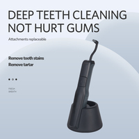 Nettoyeur buccal à quatre têtes, fonctionnant sur piles, étanche, avec base de rangement, appareil électrique sans fil en plastique, nettoyeur buccal domestique