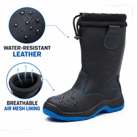 Bottes de sécurité montantes en cuir EN ISO 20345 S3, imperméables, avec embout en acier, résistantes à la perforation, pour usage industriel, toutes saisons
