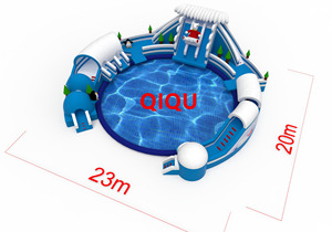 QIQU Parque Acuático Inflable con Tobogán de Obstáculos Personalizado para Carnaval de Verano, Auditado por Fábrica - Product Image 4