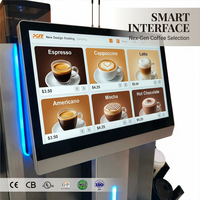 Distributeur automatique de café grain à tasse commercial de comptoir, système de paiement par pièces pour chocolat chaud et froid, idéal pour les bureaux