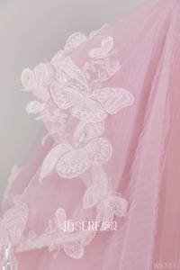 晚礼服粉色公主褶边珠子薄纱加尺寸成人礼派对生日女孩舞会礼服玫瑰前庭睡袍 - Product Image 5