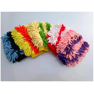 Gant de lavage de voiture en microfibre, doux, <span class=keywords><strong>double</strong></span> face, en chenille colorée - Product Image 3