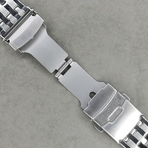 20mm 22mm metal doblado semi sólido 7 Cuentas de acero inoxidable correa de reloj pulsera - Product Image 5