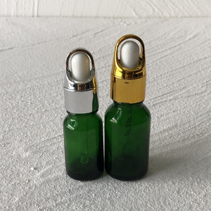 Botella <span class=keywords><strong>de</strong></span> Vidrio Verde <span class=keywords><strong>de</strong></span> <span class=keywords><strong>30</strong></span> ml con Gotero Europeo y <span class=keywords><strong>Cesta</strong></span> <span class=keywords><strong>de</strong></span> Flores, Pipeta Dorada para Aceite Facial y Sérum - Product Image 2