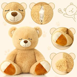 Cadeau de Noël et de la Saint-Valentin, <span class=keywords><strong>ours</strong></span> <span class=keywords><strong>en</strong></span> peluche géant <span class=keywords><strong>rose</strong></span> personnalisé avec des yeux brodés, <span class=keywords><strong>ours</strong></span> <span class=keywords><strong>en</strong></span> peluche doux avec fermeture éclair, unisexe - Product Image 2