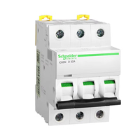 Disyuntor en miniatura de la serie Schneider Acti 9 (MCB) IC65N 1P 2P 3P 4P Opciones C Curva 1-63A Tipo RCCB para protección