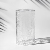 Abat-jour en verre soufflé à la main avec texture craquelée, abat-jour en verre épais transparent pour luminaire d'intérieur