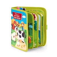 Thème de la ferme Montessori tissu livre calme enfant en bas âge livre occupé avec toucher, sentir et apprendre des activités pour enfants jouets éducatifs