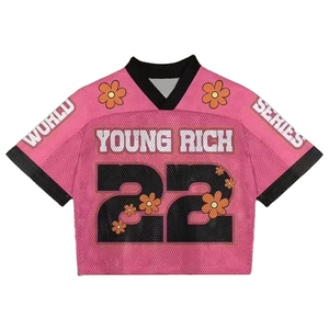 Camiseta de Fútbol Corta para Hombre, Talla Grande, Ligera, Transpirable, de Primera Calidad, Material de Malla, Logotipo Personalizado Impreso, Hombros Caídos - Product Image 1