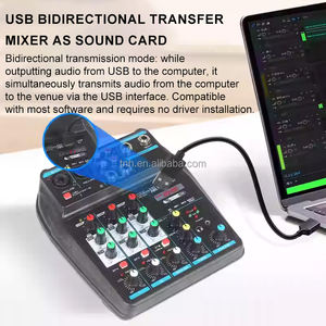 Consola <span class=keywords><strong>de</strong></span> Mezclas <span class=keywords><strong>de</strong></span> Audio para DJ TNH A4, 4 Canales, Mini Mezcladora con USB, Bluetooth, Alimentación Phantom <span class=keywords><strong>de</strong></span> 48V para Transmisión en Vivo desde el Hogar y Computadora - Product Image 3