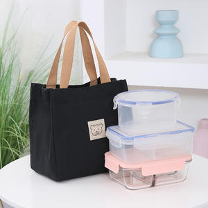 <span class=keywords><strong>Sac</strong></span> à lunch pour femmes <span class=keywords><strong>sac</strong></span> à main isolé petite boîte à lunch en toile pour le travail fourre-tout avec poignée <span class=keywords><strong>sac</strong></span> de <span class=keywords><strong>repas</strong></span> écologique pour l'école - Product Image 1