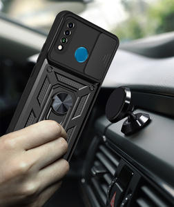 <span class=keywords><strong>Coque</strong></span> arrière de haute qualité en PC + TPU pour <span class=keywords><strong>Huawei</strong></span> <span class=keywords><strong>P30</strong></span> <span class=keywords><strong>Lite</strong></span> avec béquille et cache-caméra coulissant, et aimant en fer. - Product Image 3