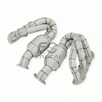 Header Manifold Knalpot Sport Kustom untuk Porsche Cayman Boxster 981 2.7L 3.4L 2013-2015 OEM Stainless Steel Downpipe Berinsulasi