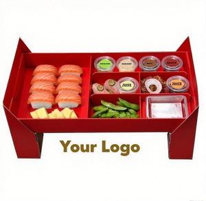 Boîte en carton personnalisée avec logo pour <span class=keywords><strong>plateau</strong></span> de <span class=keywords><strong>brunch</strong></span>, fenêtre, pelliculage mat, papier kraft recyclable, pour sushi et lait, gaufrage gratuit - Product Image 1