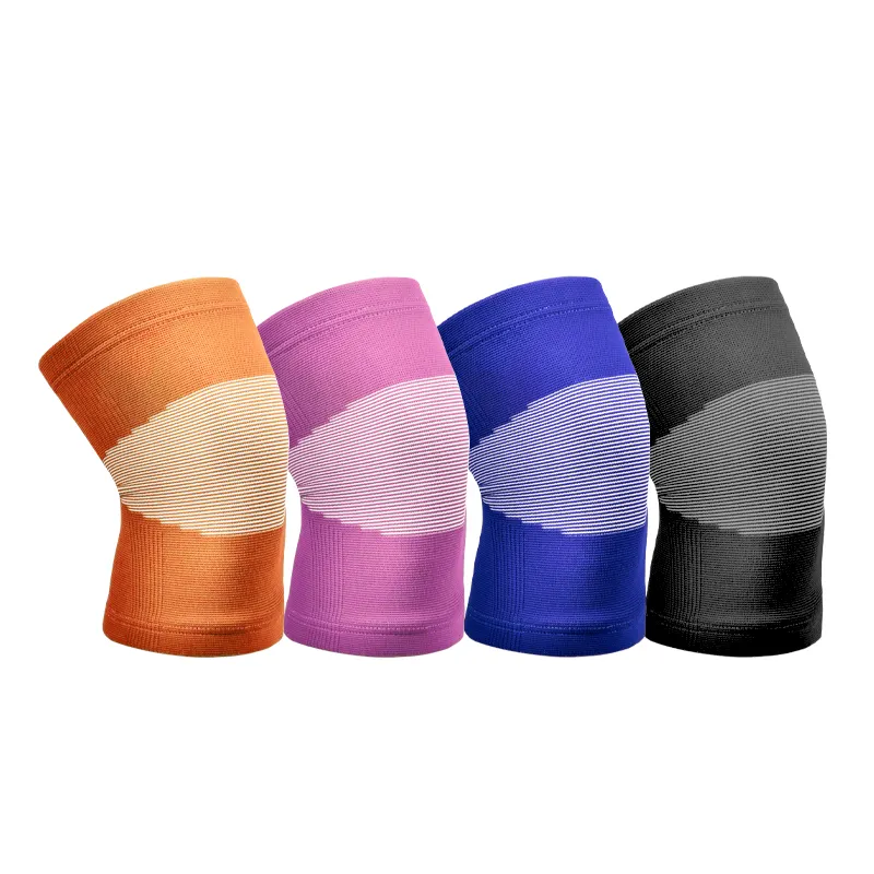 2140#Double layer deep squat compression knitted breathable nylon knee pads for sport