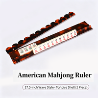 Support magnétique en acrylique de qualité professionnelle pour 4 joueurs de Mahjong, organisateur de tuiles à bords ondulés motif écaille de tortue pour casino et club