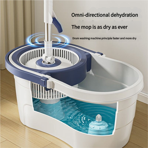 Nouveau 2026 Magic Spin Go Ensemble de serpillière rotative à microfibres pour nettoyage de sols domestiques, avec seau et système de rotation manuelle facile - Product Image 2