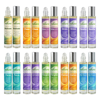 Parfum Roll-on aux Huiles Essentielles Aromatiques Naturelles Menthe Poivrée Rose Lavande