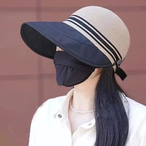 Sombrero de Pescador para Mujer, Ala Ancha, Transpirable, Protección Solar, para Verano, Color Beige Caqui, Negro, Color Sólido, Contraste, Poliéster - Product Image 3