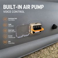 Pompe à air électrique portable OEM ODM avec pompe intégrée, gonflage et dégonflage à une touche, commande vocale, mini pompe à air pour matelas pneumatique d'intérieur