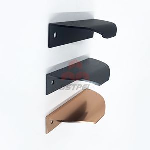 Finger Edge Pull Handles for Dresser Bedroom Kitchen Cabinet Aluminium Alloy Furniture Handle <strong>Knob</strong> Durable Modern Design Chrome - Product Image 3