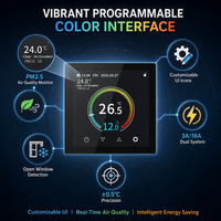 Termostato Inteligente WiFi con Pantalla Táctil TFT a Color de 2.8 Pulgadas para Calefacción por Suelo Radiante y Caldera de Gas, Compatible con Matter/Alexa/Google, 16A/3A - Hysen OEM/ODM