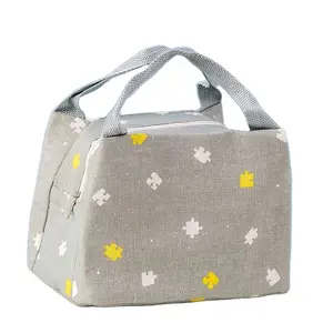 Waterproof fresh style fabric foldable lunch box bag kids for teenage girls