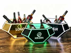 Color Changing Cooler Bucket Layer Square <b>Bar</b> Beer Ice Bucket Champagne Wine Drinks Beer Bucket for KTV Party <b>Bar</b> Home Wedding - Product Image 5