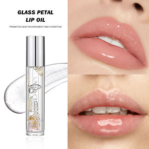 <span class=keywords><strong>Aceite</strong></span> Labial Nutritivo Vegano HANDAIYAN con Pétalos de Cristal, Color Negro Halloween para Mujeres, Brillo Labial Transparente y Voluminizador - Product Image 3