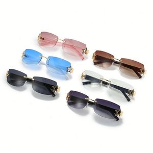 Gafas de Sol Cuadradas Sin Montura con Logotipo Personalizado, Estilo Moderno, Protección UV400, Lentes Degradadas, Estilo Y2K Cyberpunk, para Hombre y Mujer - Product Image 6