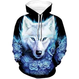 Vendita calda alla moda felpa con cappuccio modello lupo Cool da uomo autunno inverno con un forte fascino Cool - Product Image 1