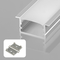 Profilés en aluminium pour bandes lumineuses LED, 2 côtés, panneau mural, garniture encastrée, profilés lumineux LED, profilés en aluminium pour bandes lumineuses LED