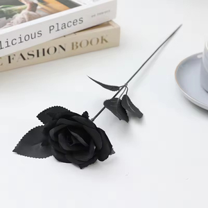 Rosa Negra Artificial de Estilo Gótico Oscuro para Decoración, Rosa Negra Artificial para Fiestas, Pascua, Halloween - Product Image 6