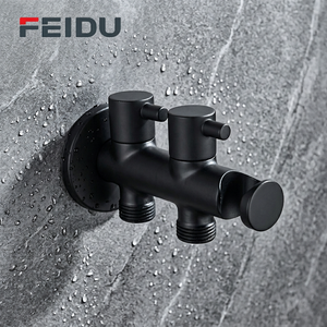 FEIDU Meilleures ventes Douchette WC en acier inoxydable avec <span class=keywords><strong>double</strong></span> <span class=keywords><strong>sortie</strong></span> d'eau, Robinet 2 voies, Robinet d'angle et Support de <span class=keywords><strong>douche</strong></span> - Product Image 6