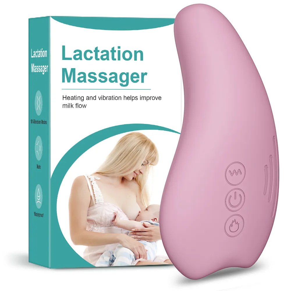 Hot Selling Silikon Brust massage gerät Vibrator Maschine Wärme erwärmende Laktation massage gerät für Stillen und Brust pflege