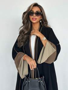 イスラム教徒のフルスリーブAbayasエレガントなKaftans Jilbabsアラビアイスラムマキシドレス中東女性ルーズオープンフロントアバヤ - Product Image 4