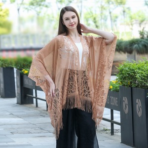 Ins poncho avvolgenti <span class=keywords><strong>da</strong></span> spiaggia per donne eleganti scialli con nappe mantelle Oversize Pashmina sottile - Product Image 4