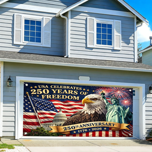 250th Anniversary of Independence Day Garage Door <b>Banner</b> Patriotic American Flag 4th of July Garage Door Cover for Outdoor Decor - Product Image 6