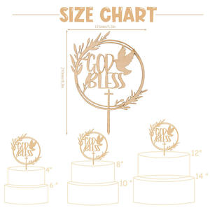 Venta al por mayor de insertos de pastel de madera <span class=keywords><strong>para</strong></span> Navidad, Año Nuevo, comunión, bendición de Dios, decoraciones <span class=keywords><strong>para</strong></span> fiestas de bautizo - Product Image 6