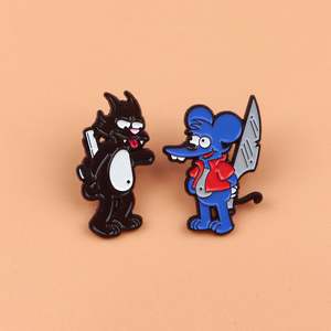 Produsen grosir lencana kerah Lapel logam Aloi pin bros Enamel seri kartun desainer mode untuk pesta pernikahan - Product Image 2