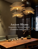 Lampe suspendue en bambou pour chambre à coucher en Asie du Sud-Est, faite à la main en osier, design moderne, LED, télécommande, DIY, diamètre 30 cm
