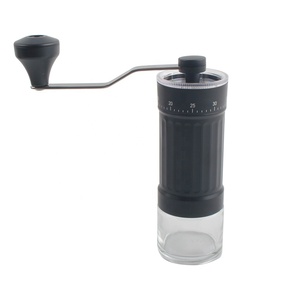 Moulin à café manuel en forme de cylindre, design minimaliste en plastique, réglage de la finesse de mouture de grossière à fine, capacité de 25 g - Product Image 1