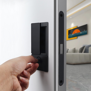 Nouvelle serrure magnétique <span class=keywords><strong>ultra</strong></span>-fine à verrouillage plat, silencieuse, étanche, avec crochet intégré, poignée <span class=keywords><strong>plate</strong></span> pour porte coulissante en bois - Product Image 2