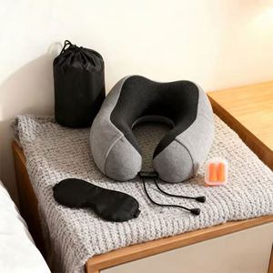 Xdh719 Nouveau coussin de voyage ergonomique en U de luxe 360 avec logo tissé, grand format, housse amovible - Product Image 4