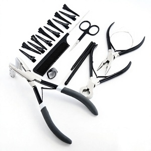 Wholesale Stainless Steel Hair Extension Tool Kit Mini Thread Cutting Scissor Microbeads Wave Crimper Hair & <b>Tape</b> Plier Clips - Product Image 1