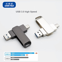 Unidad Flash USB Tipo C 2 en 1 de Alta Velocidad 3.0 OTG, Memoria USB de 16GB 32GB, Almacenamiento de 64GB 128GB