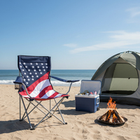 Usine de marque fringante conception personnalisée drapeau national chaise de camping de plage légère et durable pliante en plein air de haute qualité