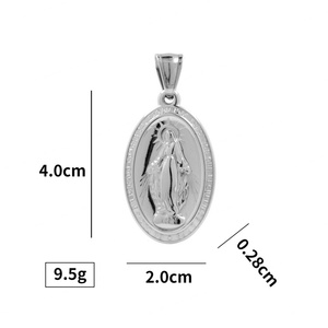 Collares y Dijes de Acero Inoxidable de Alta Calidad con Temática Religiosa de Jesús y la Virgen María, Joyería Fina de Moda para Mujer - Product Image 2